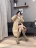蝶娇诺（DIEJIAONUO）过膝羽绒棉服女装2026年秋冬季新款韩版加厚面包服棉袄外套中长款 卡其【帽子可拆】 M 实拍图