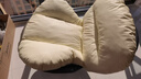 欧木希北欧风单人沙发椅旋转蛋壳椅子客厅家用懒人沙发看书轻奢休闲躺椅 高级黑拼白色（公仔棉） 实拍图