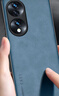 世咏 适用荣耀70手机壳 荣耀70保护套镜头全包硅胶软边防摔超薄简约时尚皮纹壳男女款 雾霭蓝 实拍图