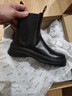 爱步（ECCO）短靴女 牛皮时尚厚底增高英伦风切尔西靴 踪迹220753 黑色36 实拍图