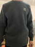 罗蒙一体绒高级感圆领毛衣男士装秋冬季款加绒加厚保暖打底针织衫衣服 深灰色 XL 实拍图