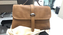 裘真新年礼物 植鞣牛皮007邮差包女真皮大容量通勤单肩斜挎包复古包 大象灰 实拍图
