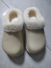 朴西棉拖鞋女防水秋冬季家居户外保暖毛绒厚底女款拖鞋 奶杏色 37-38 实拍图
