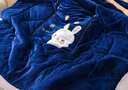 南极人加厚折叠抱枕被子两用珊瑚绒空调毯子午睡办公室汽车载枕头二合一 刺绣小兔-藏蓝（双面牛奶绒） 折叠50*50CM展开被子145*190CM 实拍图