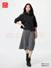 优衣库女装绒面针织喇叭中裙/半身裙裙子481434 06 铅灰色 M /160/68A 实拍图