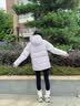 李宁防泼水鸭绒短羽绒服女子秋冬棉感舒适保暖连帽运动外套AYMV776 实拍图