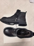 百丽（Belle）黑巧靴抓皱牛皮时装靴女2025冬新商场同款切尔西短靴E8P1DDD5 黑色-绒里 37 (235mm) 实拍图