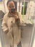 红袖日系卡其风衣春季2025新款女装插肩宽松显瘦撞色翻领气质长外套 卡其038 S 实拍图