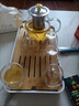 瓷牌茗茶具功夫茶具套装玻璃茶壶雅趣金盖泡茶壶加厚耐热泡茶壶家用 金盖雅趣壶双层杯+小长方盘 7件 实拍图
