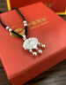 中国黄金（CHINA GOLD）平安锁足银项链长命银锁镂空时尚吊坠婴儿宝宝圣诞节实用生日礼物 【刻字贺卡】足银平安锁+足银银珠黑绳【玫瑰礼盒】 实拍图