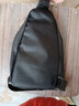 【已售300万】新款男女皮革触感胸包休闲时尚牛津布单肩包斜挎包 双层-黑色（热销款） 实拍图