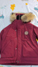 鸭鸭儿童羽绒服2025冬季新款男女童毛领连帽中大童加厚保暖外套HR 酒红色（毛领） 130 实拍图