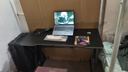 初学者  电脑桌台式家用电竞桌椅套装办公桌简约书桌游戏桌书房写字桌子 子夜黑120*60-电竞纹路 实拍图