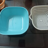 新款双层沥水篮洗菜塑料厨房水果篮子家用多功能清洗神器菜篮 圆角浅蓝色中号【沥水网+盆】1个 实拍图