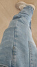 真维斯（Jeanswest）王一博代言牛仔裤男秋冬新款天丝舒适修身直筒高端潮牌休闲裤子男 浅蓝【天丝常规】 34 码(2尺7) 【建议150-160斤】 实拍图