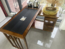 一米色彩移动阳台茶桌可折叠家用小户型实木茶几旋转茶台烧水壶一体休闲桌 胡桃色单桌+1围椅+2方凳 1.2米【赠黑色底部上水煮茶器】 实拍图