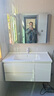 浴美优品实木浴室柜陶瓷一体盆卫生间洗手洗脸盆柜组合洗漱台镜柜奶油风 L16吊柜100cm普通镜柜+陶瓷盆 实拍图