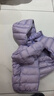 优衣库童装男童女童高级轻型羽绒连帽外套帽子可拆卸471377 71 浅蓝紫色 110 实拍图
