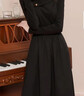 三彩2025冬季新款拼接小黑裙收腰连衣裙A字裙长裙优雅M 经典黑 S 155/80A 实拍图
