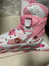 EVERVON轮滑鞋儿童溜冰鞋男女童旱冰鞋KJ-337粉色附护具头盔M号适35-38码 实拍图