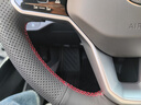 徐记 真皮手缝方向盘套适用大众迈腾ID.4X途观L朗逸id3速腾帕萨特探岳 黑皮侧孔-红线 所有车型可定制 实拍图