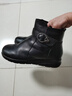 红蜻蜓妈妈棉鞋女冬款羊毛加绒保暖高帮短靴舒适皮靴WTC44638 黑色 37 实拍图
