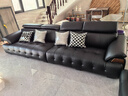 狄普牛皮艺网红意式大坐深头靠可调节客厅3.4米沙发Ultra版曜夜黑玉衡 实拍图