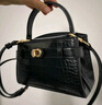 CHARLES&KEITH鳄鱼纹凯莉包手提斜挎婚包包女包生日礼物CK2-50270880-1 Black黑色 S 实拍图