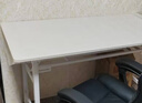 电脑桌子书桌家用办公桌简易学习写字桌长方形培训桌长条桌折叠 双层置物-暖白色白架120*60*75 实拍图