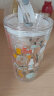 惠寻 京东自有品牌 玻璃吸管杯 刻度杯加厚水杯女可爱印花家用450ml（图案随机） 实拍图
