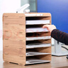 丽珑 桌面7层文件框文件架资料架桌面文件架木质文件架文件收纳 B4003橡木色 实拍图