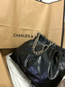 CHARLES&KEITH子母链条大容量流浪包托特包单肩斜挎包女包生日礼物CK2-40671449 【L号】Noir黑银 L 实拍图