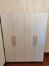 束寻【上门安装】衣柜现代简约实木挂衣杆经济型简易组装出租房卧室 两门80*40*180暖白+胡桃色 自行安装 实拍图