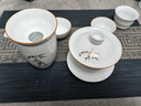 金镶玉陶瓷功夫茶具整套盖碗茶杯白瓷家用简约礼品盒高档 节节盖碗套装 实拍图
