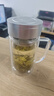 富光双层玻璃杯商务泡茶杯子大容量耐热办公水杯过滤带把银色320ml 实拍图