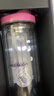 希诺（heenoor）抗菌玻璃杯双层透明水杯女高颜值过滤泡茶杯子XN-9506K粉色 300mL 实拍图