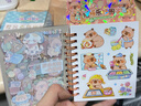 煦贝乐新款可爱流沙本豆豆摇摇乐笔记本彩色手账贴纸本迷你随身口袋本女 实拍图