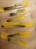 仿牛筋梳十件套不断加厚随身化妆梳牛角梳大齿顺发卷发梳便携小梳 黄色【6个装】牛筋梳 实拍图