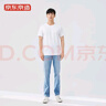 京东京造【液氨抗皱】t恤男短袖男士t恤纯棉白小T衣服 白色 L 实拍图
