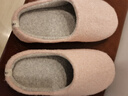 内泊（NEIBO）【抑菌防臭】乳胶棉拖鞋女冬季大码男士家居防滑软底保暖羊毛粉42 实拍图