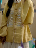 重回汉唐溶溶月竖领对襟袄马面裙套装原创明制汉服女款秋冬款 浅黄色竖领对襟袄/预售 付款45天 S 实拍图