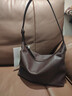 裘真【明星推荐】经典hobo包植鞣牛皮腋下通勤休闲饺子女包 咖啡色-小号 小包/大包 实拍图