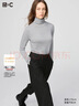 优衣库女装HEATTECH EXTRA WARM 混纺高领T恤/长袖 9%羊绒 478954 478954/03灰色 L 实拍图