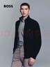 BOSS博斯【含羊绒】 男士2025秋季新款棉羊绒混纺针织夹克 001-黑色 L 实拍图