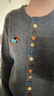 三彩2025冬季新款彩色单排扣小狗针织衫开衫外套圆领长袖百搭M 矿石灰 M 160/84A 实拍图