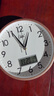 康巴丝（Compas）挂钟客厅静音走时卧室简约日历石英钟表挂墙时钟 c2855Y 金色26cm 实拍图