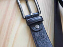 七匹狼（SEPTWOLVES）男士皮带真皮针扣腰带正品高档品牌纯牛皮潮2025新款男式爸爸裤带 潮流款黑色lihe7A827000700-03） 实拍图
