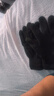 纯色针织手套男女士秋冬季保暖加绒弹力毛线分指学生骑行防寒手套 黑色 1双 实拍图
