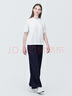 MUJI女式 天竺编织圆领短袖T恤上衣打底衫女款内搭多巴胺女装 白色BB2P6C4S M (160/84A) 实拍图