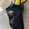 厨房餐饮专用可擦手款围裙防水防油H背带款可爱卡通印花工作服 黑色围裙1条 实拍图